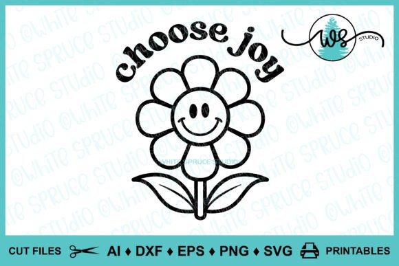 Choose Joy Retro Positive Quote SVG: Graphics for Crafts & Content