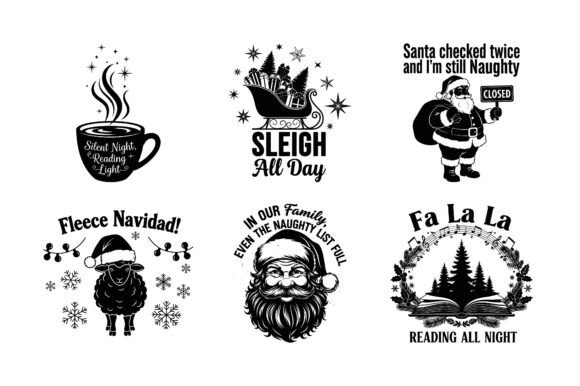 Coffee Christmas Quote SVG Bundle Holid: Graphics for Crafts
