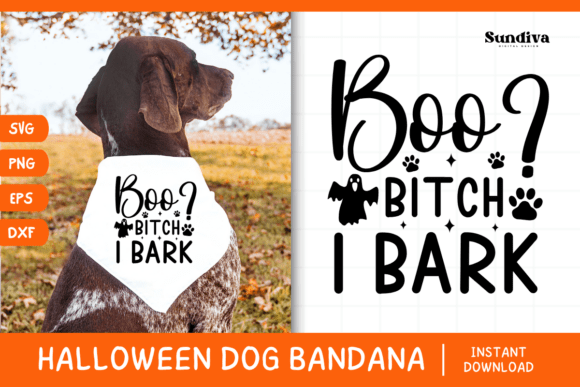 Funny Halloween Dog Bandana Quote SVG 29: Graphics for Crafts & Content