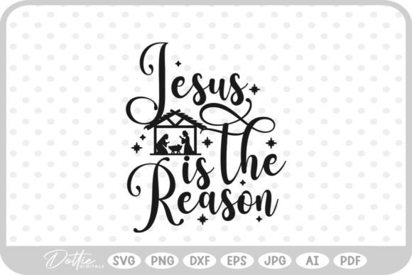 Jesus Xmas Quote SVG PNG DXF for Crafts & Graphics