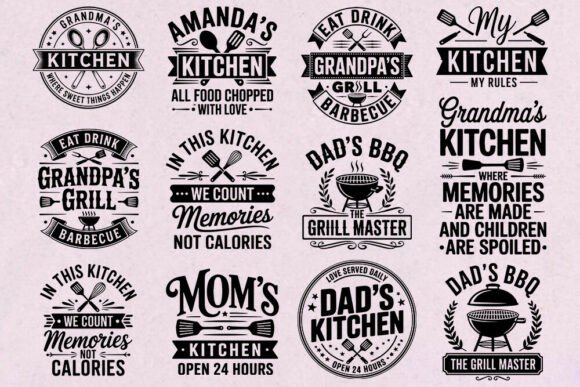 Kitchen BBQ Quote SVG Bundle: Graphics for Crafts & Local Branding