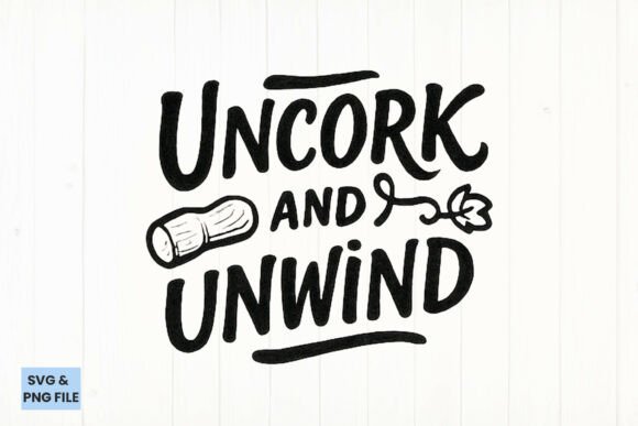 Uncork and Unwind Wine Quote: Graphics for Crafts